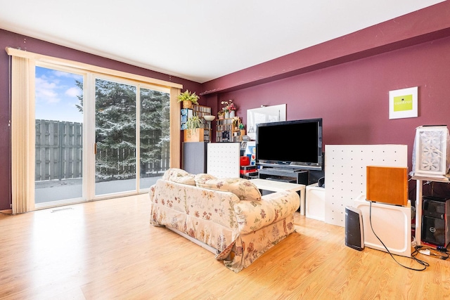 living room featuring wood-type flooring