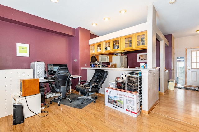 office featuring light hardwood / wood-style flooring