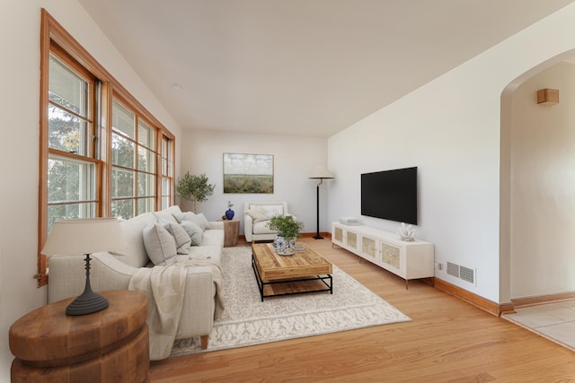 living room featuring hardwood / wood-style flooring