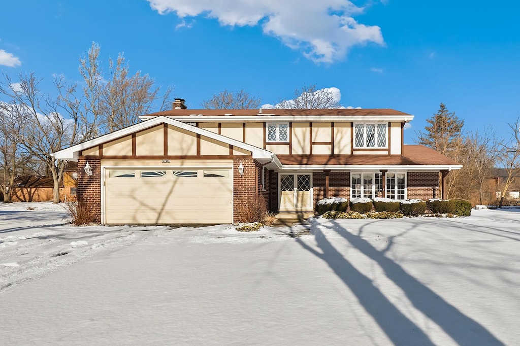 view of front of home with a garage