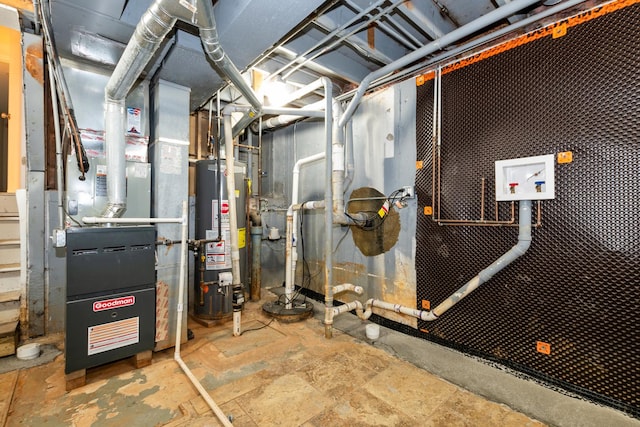 utility room with water heater