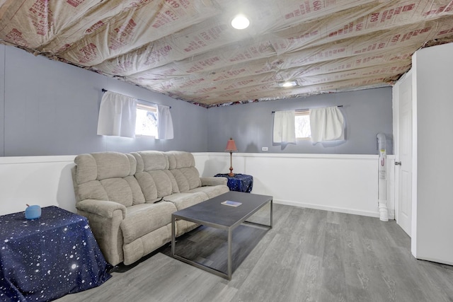 living room featuring hardwood / wood-style flooring