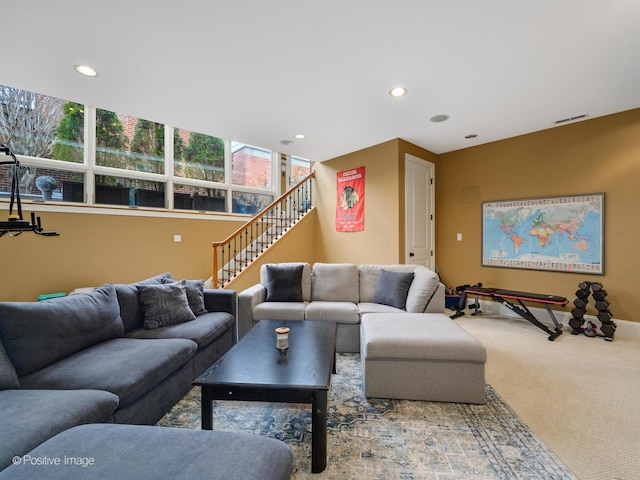 view of carpeted living room