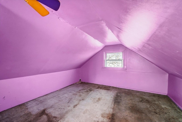 bonus room with vaulted ceiling