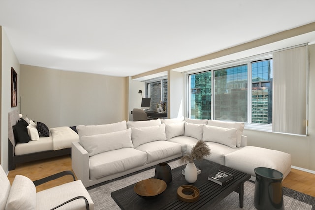 living room featuring wood-type flooring