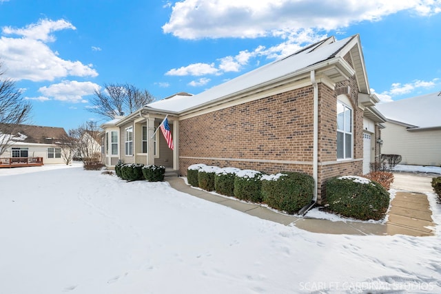 view of snow covered exterior