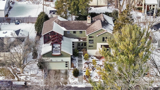 view of snowy aerial view