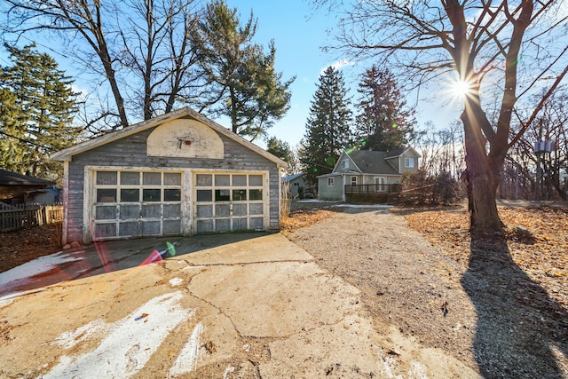 view of garage