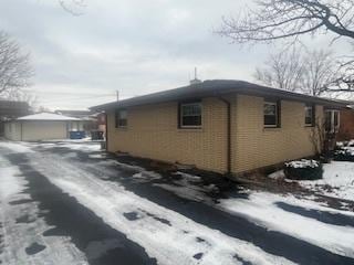 view of snow covered exterior