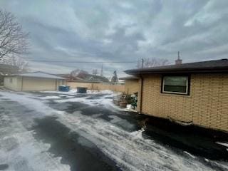 view of snow covered exterior