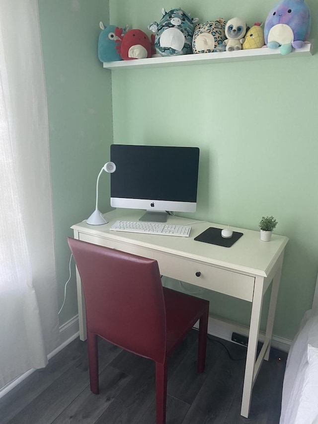 office featuring dark hardwood / wood-style floors