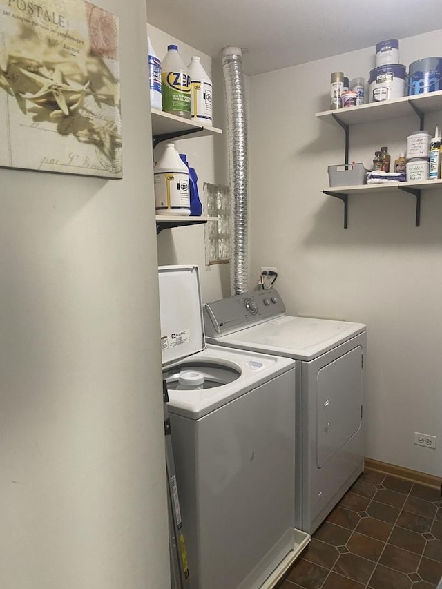 laundry room featuring separate washer and dryer