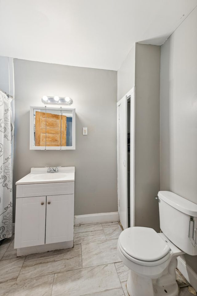 bathroom with toilet and vanity