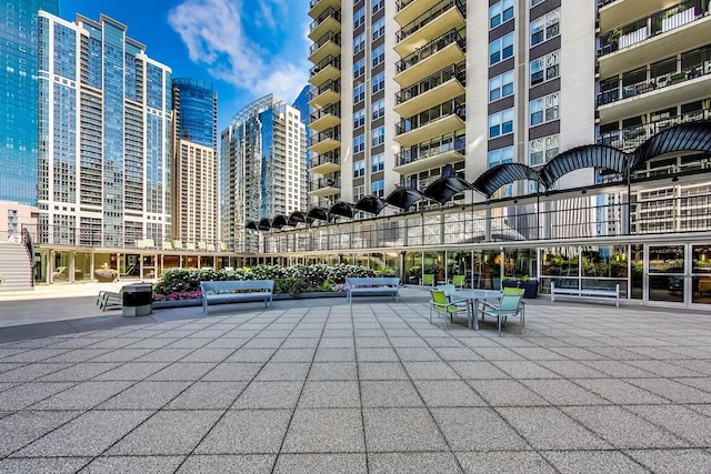 view of community featuring a patio