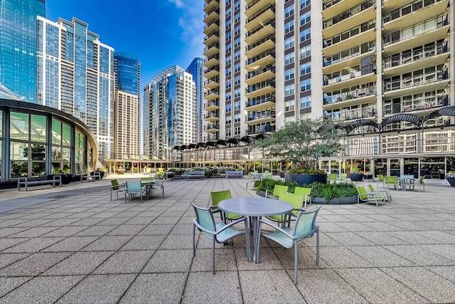 view of community featuring a patio