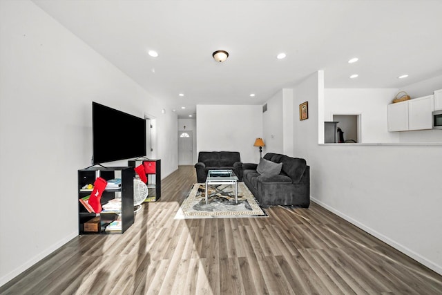 living room featuring hardwood / wood-style floors