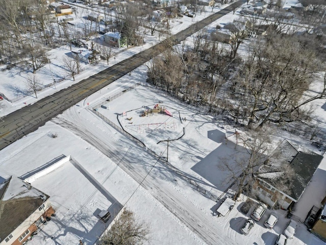 view of snowy aerial view