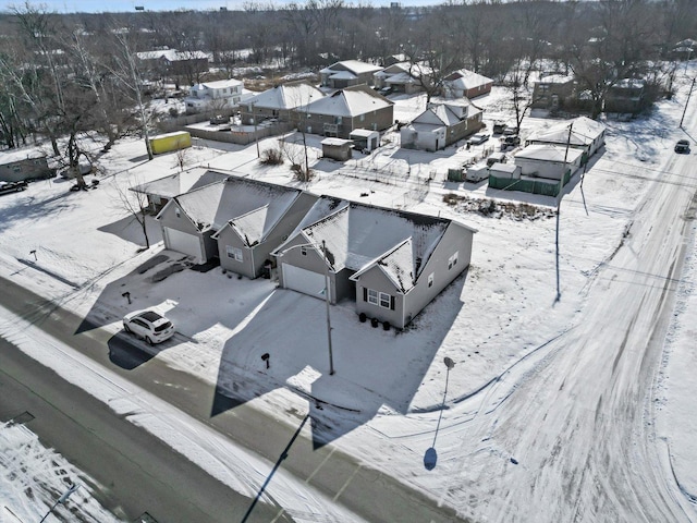 view of snowy aerial view