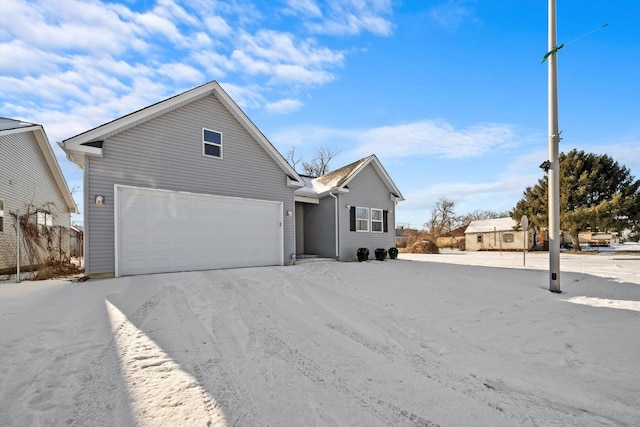 view of front property with a garage