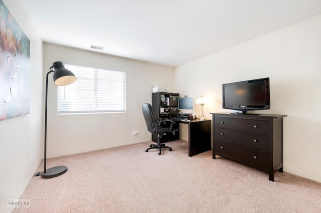 view of carpeted office