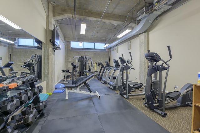 workout area with plenty of natural light