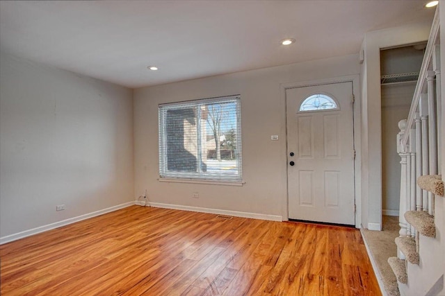 foyer featuring light hardwood / wood-style flooring