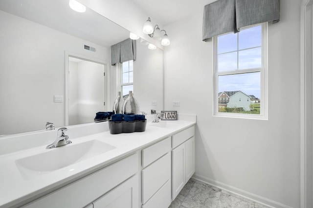 bathroom with a healthy amount of sunlight and vanity