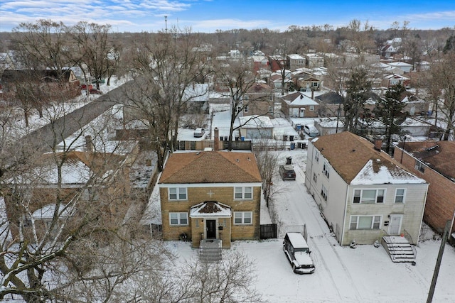 view of snowy aerial view