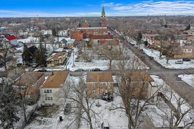 view of snowy aerial view