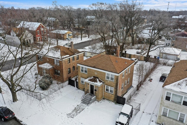 view of snowy aerial view