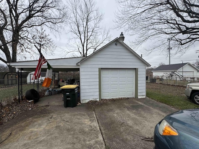 view of garage