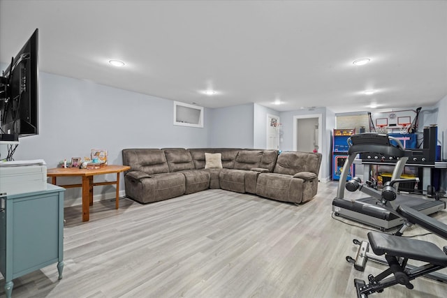 living room featuring light hardwood / wood-style floors