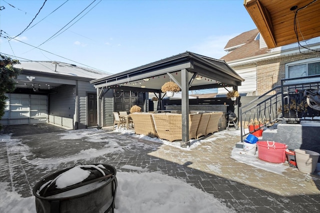 view of patio featuring a gazebo