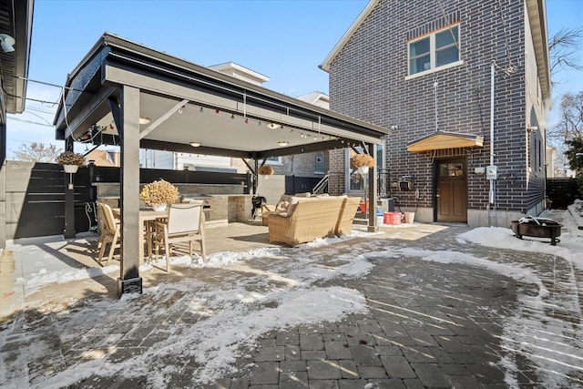 view of patio / terrace featuring an outdoor living space