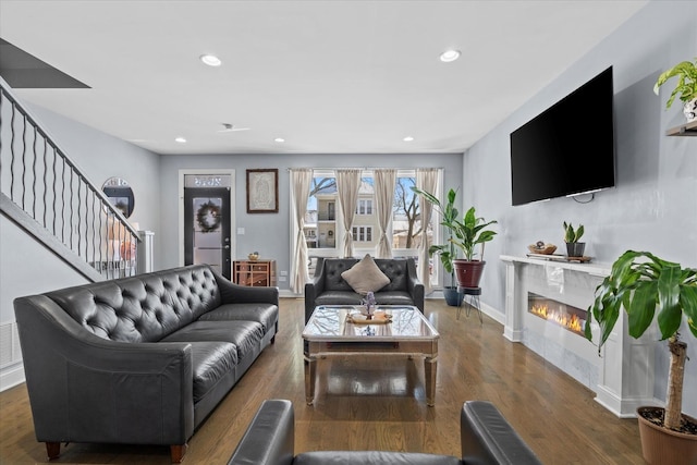 living room featuring hardwood / wood-style flooring