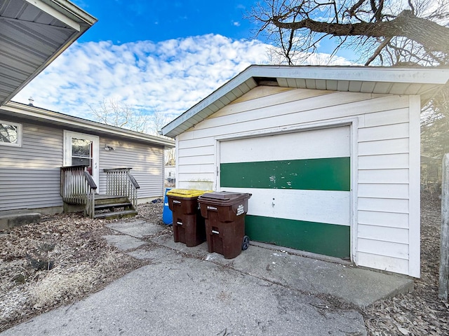 view of garage