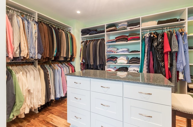 spacious closet featuring light wood-type flooring