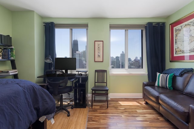 bedroom featuring hardwood / wood-style flooring