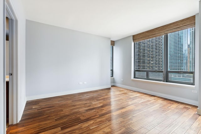 unfurnished room featuring wood-type flooring