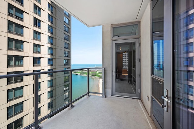 balcony with a water view