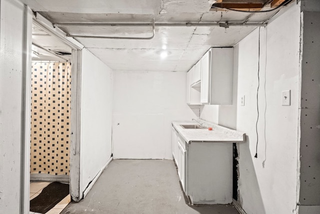 basement with sink