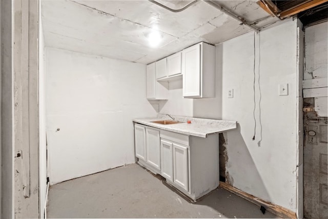 basement with sink