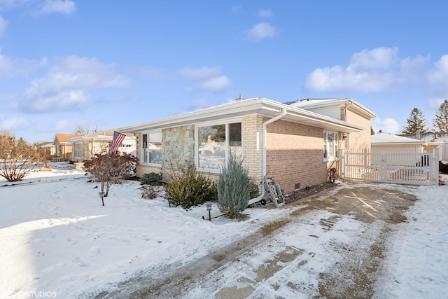 view of snow covered exterior