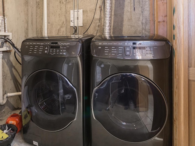 laundry area featuring washer and dryer