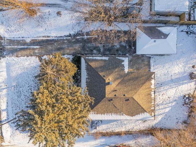 view of snowy aerial view