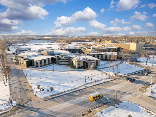 view of snowy aerial view