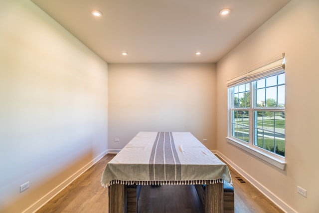 office space featuring hardwood / wood-style floors