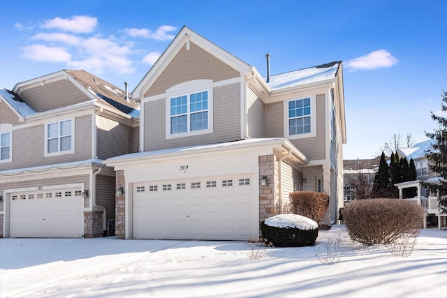 view of front facade with a garage