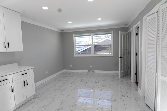 view of unfurnished dining area