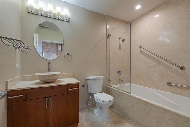 2545 S Dearborn St Unit 508, Chicago, IL 60616 - bathroom with toilet, vanity, shower / bath combination, and recessed lighting